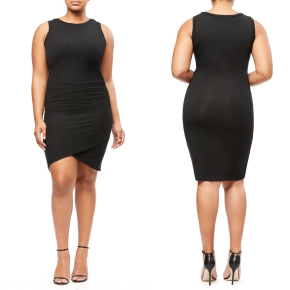 Good American Dresses & Skirts - Good American Black Ruched Hero Dress Size 5